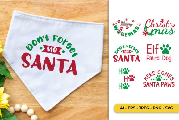 Christmas Funny Dog Bandana SVG Graphics for Crafts