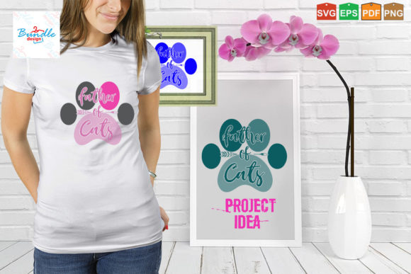 Father of Cats SVG I Funny Cats Graphics for Crafts