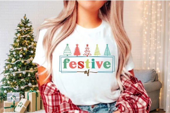 Festive Af Funny Christmas Tree SVG Graphics for Crafts
