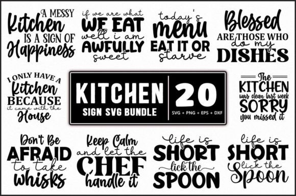 Fun Kitchen SVG Bundle for Crafts and Graphics