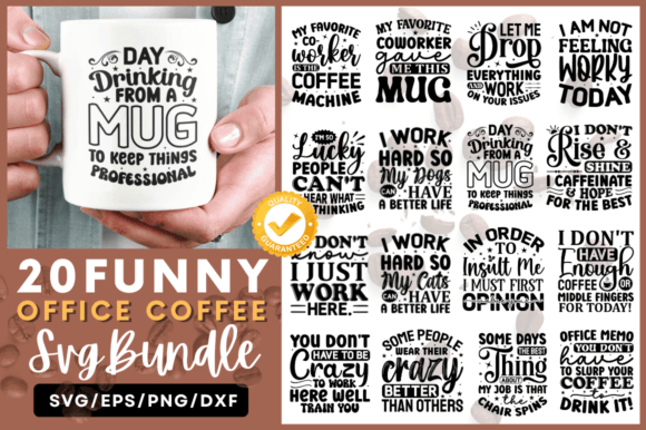 Fun Office Coffee Svg Bundle Graphics for Crafts