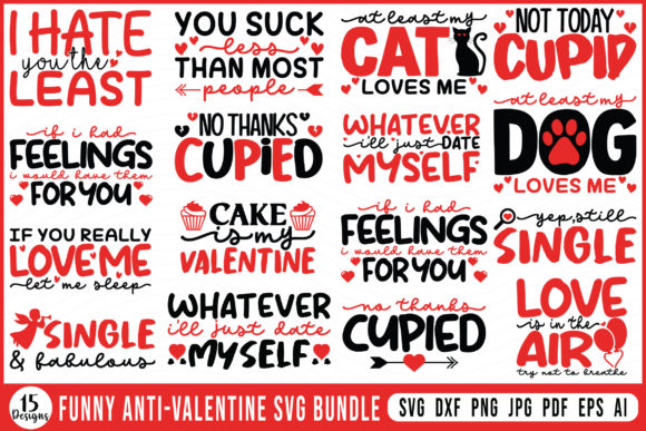 Funny Anti - Valentine Graphics for Crafts