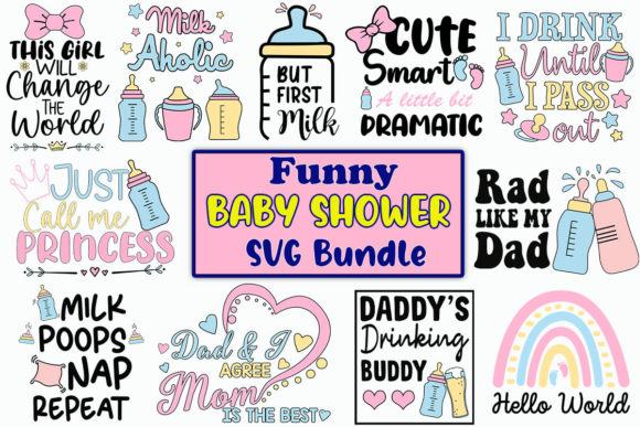 Funny Baby Shower Graphics for Crafts