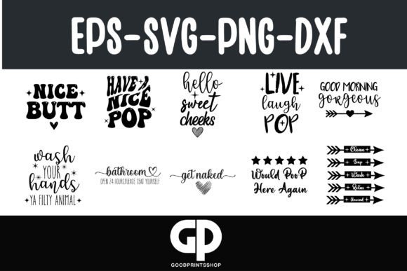 Funny Bathroom Signs Svg Bundle Graphics for Crafts