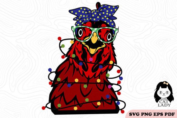 Funny Chicken Christmas Graphics for Crafts