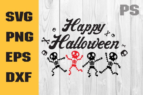 Happy Halloween Skeleton SVG File, Funny for Crafts and Graphics