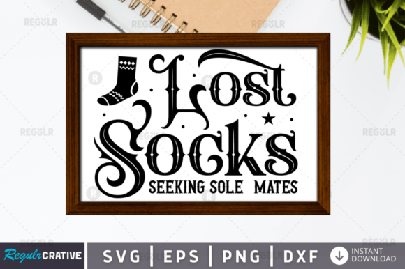 Lost Socks Funny Laundry Sign Svg Graphics for Crafts