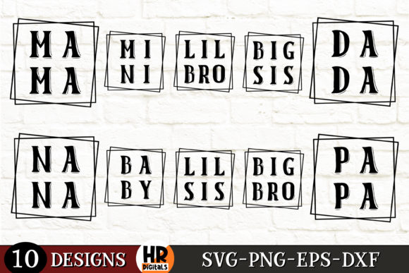 Mama Dada Mini Funny Family SVG for Crafts and Graphics