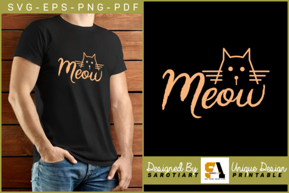 Meow Graphic for Crafts and Design Projects